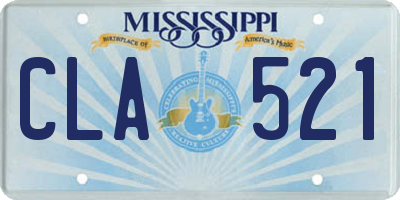 MS license plate CLA521