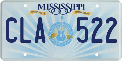 MS license plate CLA522