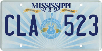 MS license plate CLA523