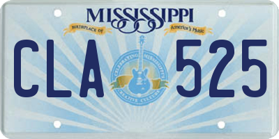 MS license plate CLA525