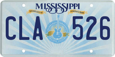 MS license plate CLA526