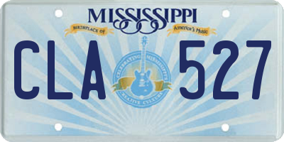 MS license plate CLA527
