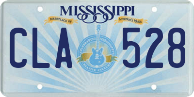 MS license plate CLA528