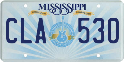 MS license plate CLA530