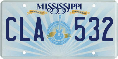 MS license plate CLA532