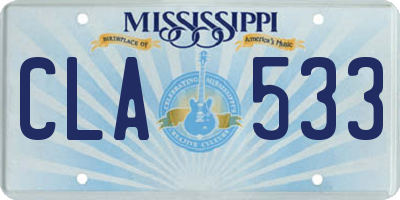 MS license plate CLA533