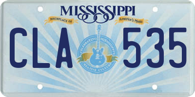 MS license plate CLA535