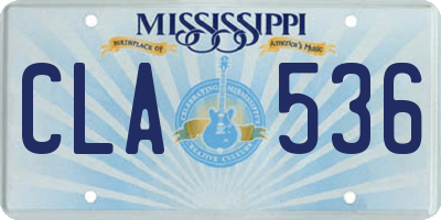 MS license plate CLA536