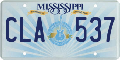 MS license plate CLA537
