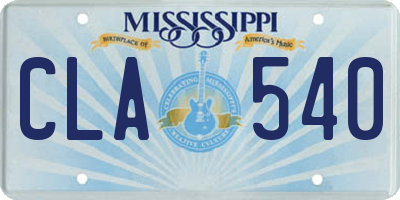 MS license plate CLA540