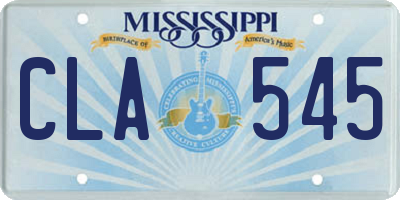 MS license plate CLA545