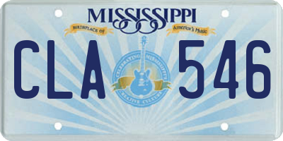 MS license plate CLA546