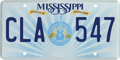 MS license plate CLA547