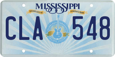 MS license plate CLA548