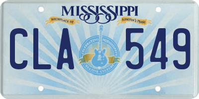 MS license plate CLA549