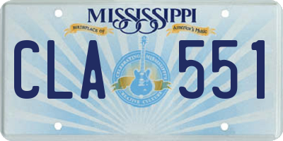 MS license plate CLA551