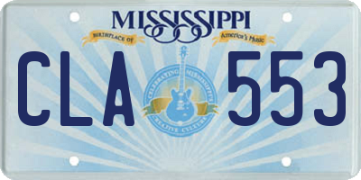 MS license plate CLA553