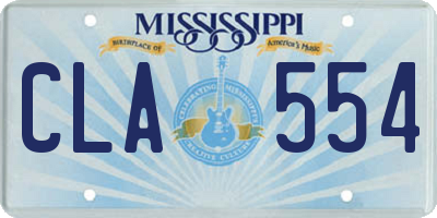 MS license plate CLA554