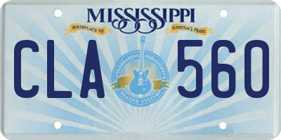 MS license plate CLA560