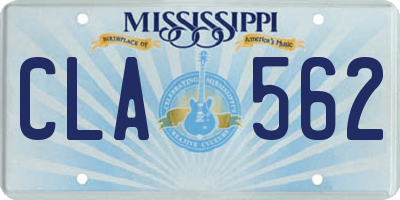 MS license plate CLA562