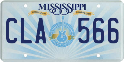 MS license plate CLA566