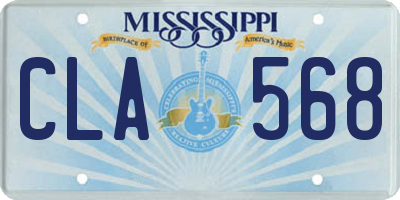 MS license plate CLA568