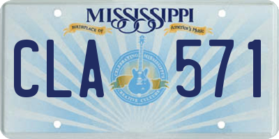 MS license plate CLA571