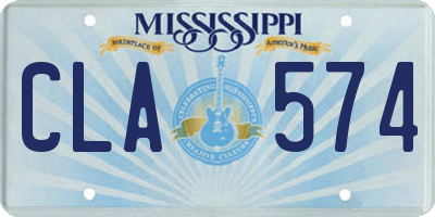MS license plate CLA574