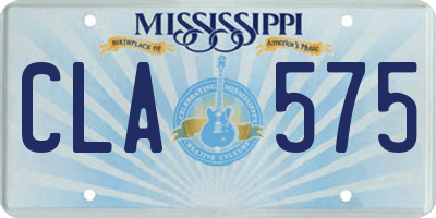 MS license plate CLA575