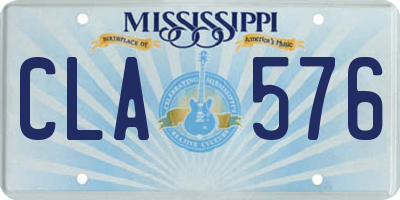 MS license plate CLA576