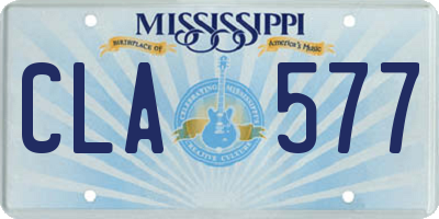 MS license plate CLA577