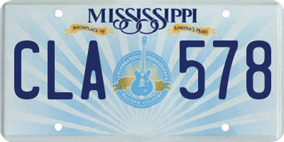 MS license plate CLA578
