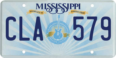 MS license plate CLA579