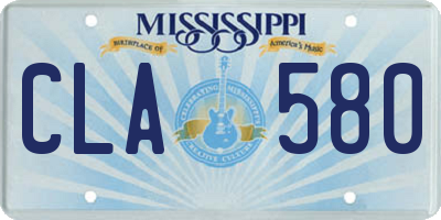 MS license plate CLA580