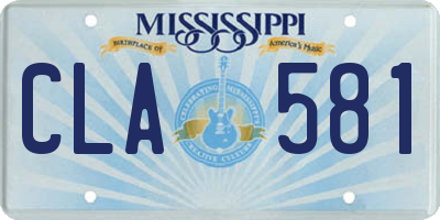 MS license plate CLA581