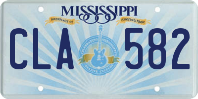 MS license plate CLA582