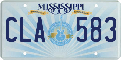 MS license plate CLA583