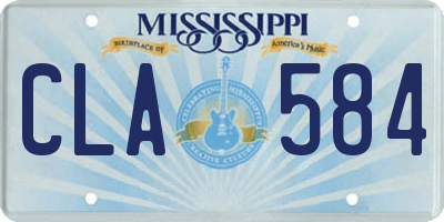 MS license plate CLA584