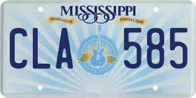 MS license plate CLA585