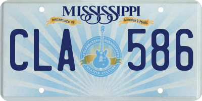 MS license plate CLA586