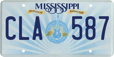 MS license plate CLA587