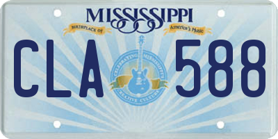 MS license plate CLA588