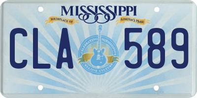MS license plate CLA589