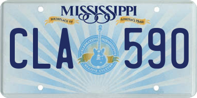 MS license plate CLA590