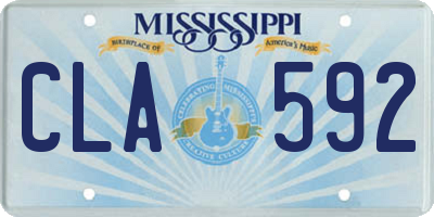 MS license plate CLA592