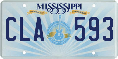 MS license plate CLA593