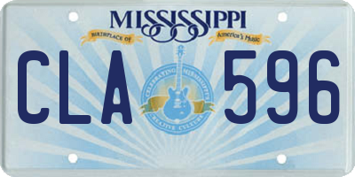MS license plate CLA596