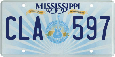 MS license plate CLA597