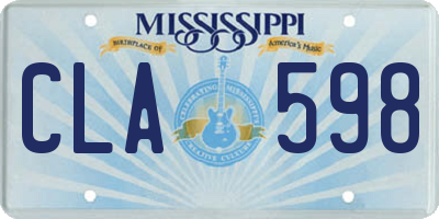 MS license plate CLA598