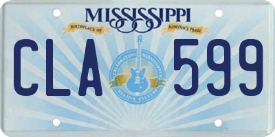 MS license plate CLA599